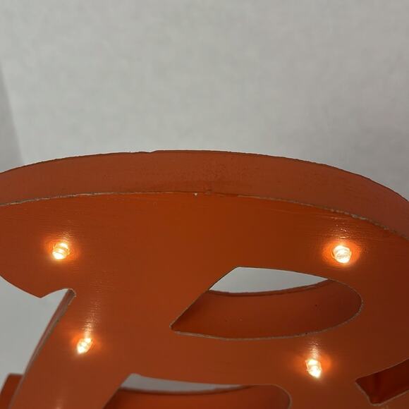 Lighted "Boo" Wooden Sign Halloween Orange 15 x 7.5 inches Decor Trick or Treat - Picture 6 of 7